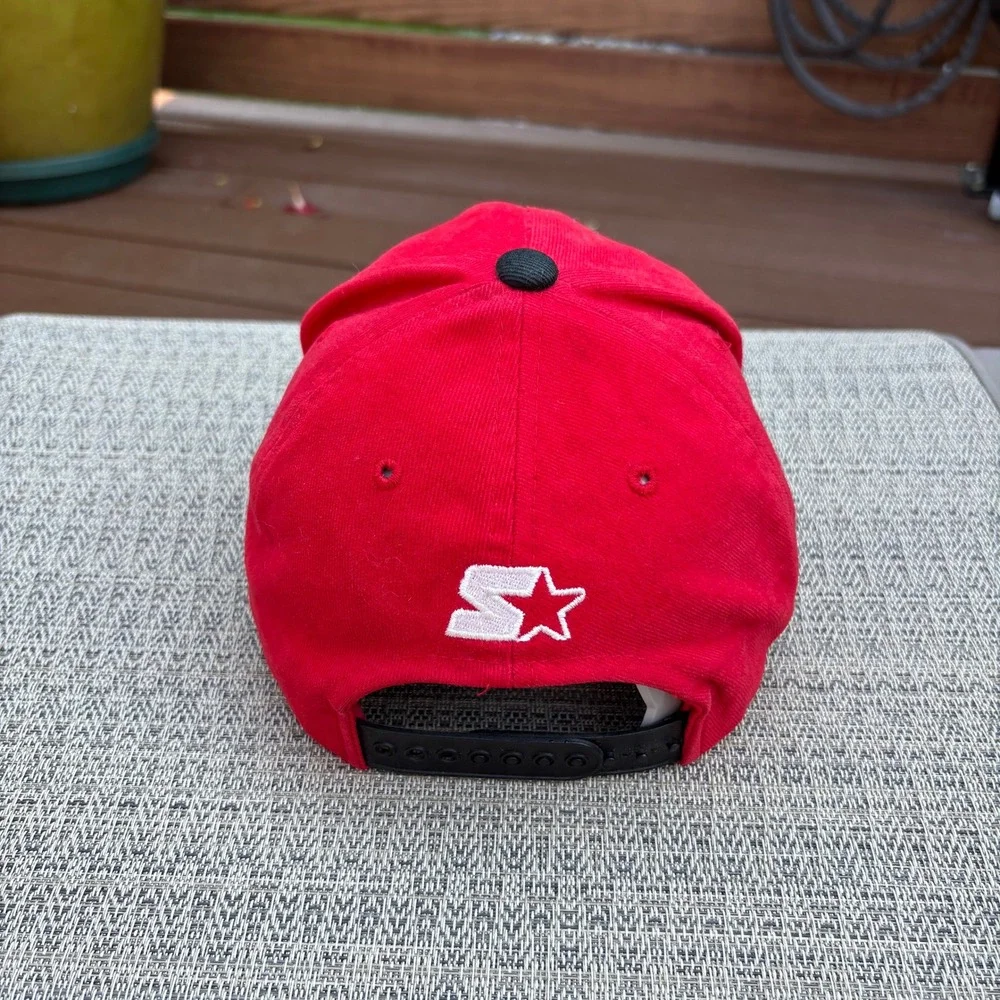 Starter Detroit Red Wings Hat Mens OSFA Red Black Good Snapback NHL Hockey